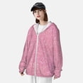 thumbnail image 3 of Kdxio Glitter Pink Print Women Men Sun Protection UPF 50+ Jackets Zip Up Long Sleeve Hoodie Hiking Lightweight with Pockets, 3 of 7