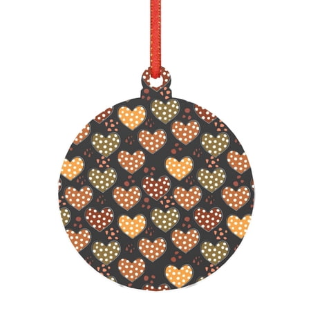 Giroia Heart for Acrylic Christmas Pendant for Christmas Tree Winter Holiday Xmas Gift for Women Men Hanging Ornament 3"-Round Shape