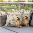 thumbnail image 3 of Outdoor Pillow Covers 26x26 Set of 2, Fall Pumpkin Waterproof Patio Throw Pillow Covers for Couch Sofa Chair, Thanksgiving Vintage Flower Leaf Decorative Pillowcases for Throw Pillows, 3 of 9