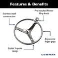 thumbnail image 2 of Lewmar 89700823 SWR Stainless Steering Wheel, 15.5" w/ 1/2" UNC Nut Set, 2 of 9