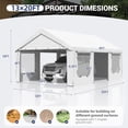 thumbnail image 7 of Mellcom 13' x 20' Carport, Heavy Duty Portable Garage with Side Doors and Removable Sidewalls, All-Season Car Port for Car,SUV,Truck,White, 7 of 7