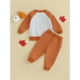 thumbnail image 4 of GXFC Toddler Baby Boy Halloween Outfits Clothes 6M 1T 2T 3T Children Boy Long Sleeve Pumpkin Letter Print Sweatshirt+Elastic Long Pants 2Pcs Halloween-themed Clothing Costume for Kids Boy, 4 of 8