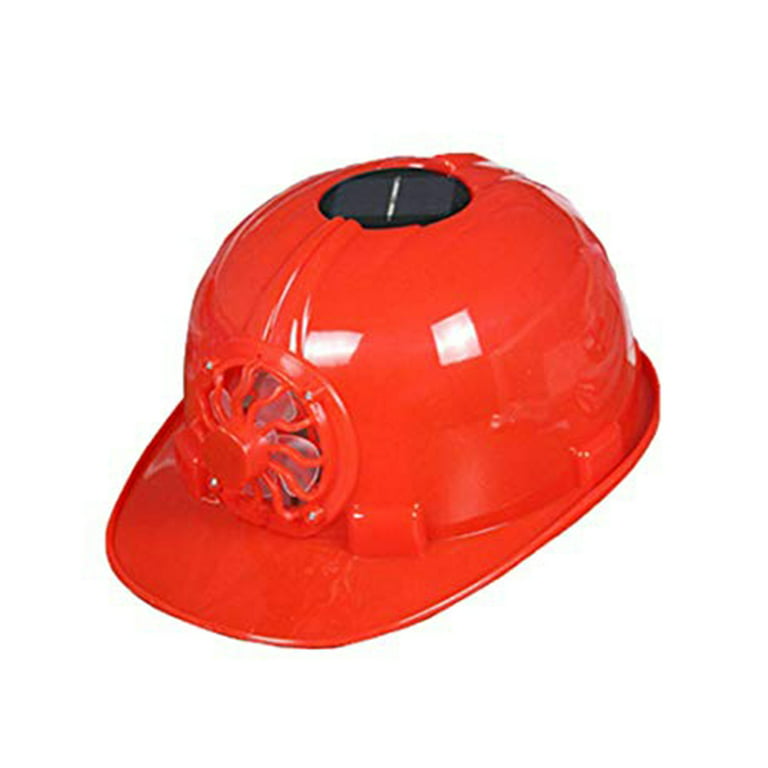 Outdoor Solar Power Cooling Fan Safety Helmet Workplace Protective Cap Hard  Hat Yellow PE