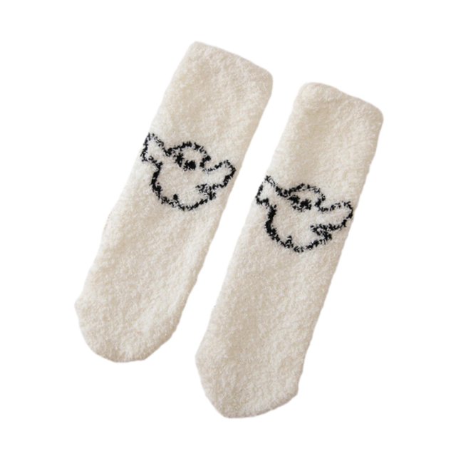 Calcetines cómodos para dormir, informales, cálidos y acogedores, para carnaval, cumpleaños, amigos Blanco