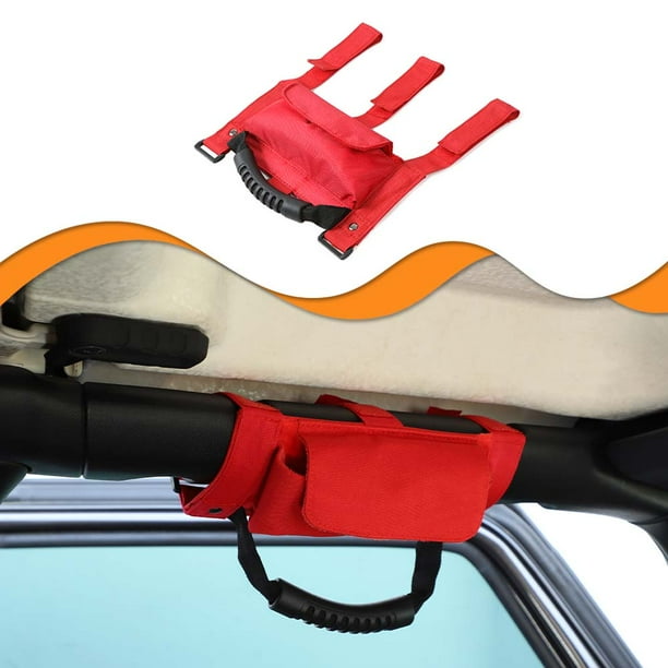 CheroCar Grab Handle Roll Bar Storage Bag for Jeep Wrangler CJ YJ TJ JK
