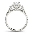 thumbnail image 2 of Earth Jewel 14K White Gold Plated Diamond Ring - 2.02 Ct Princess Cut Lab Created Three Stone Style - Vintage Filigree Design Engagement and Wedding Jewelry Rings for Women's - Gift for Her, 2 of 2
