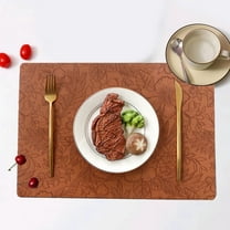 Heated Placemats, Non-slip Table Pads, Leather Material, Easy-to-clean, Modern Design, Indoor Outdoor, Steak Pads, Heat-enduring, Washable TOPLIU