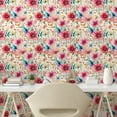 thumbnail image 2 of Ambesonne Floral Inspiration Peel & Stick Wallpaper for Home, Gorgeous Bloom, 13"x100", Rose Eggshell and Multicolor, 2 of 5