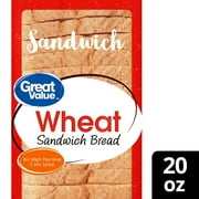 Great Value Wheat Sandwich Bread Loaf, 20 oz, 22 Count