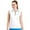 White/Malibu blue, variant on Monterey Club Women's Matrix Contrast Sleeveless Golf Polo Shirt #2263