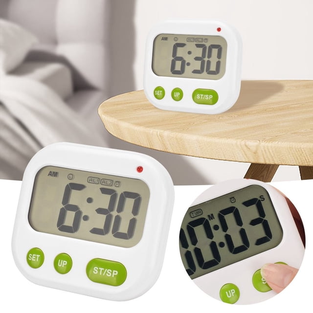 HLONK Vibration Or Sounds Alarm Countdown Desk Digital Sports Timer Clock With Led Indicator Light Green Button Led Plastic Electronic Timer 1*Timer Clearance