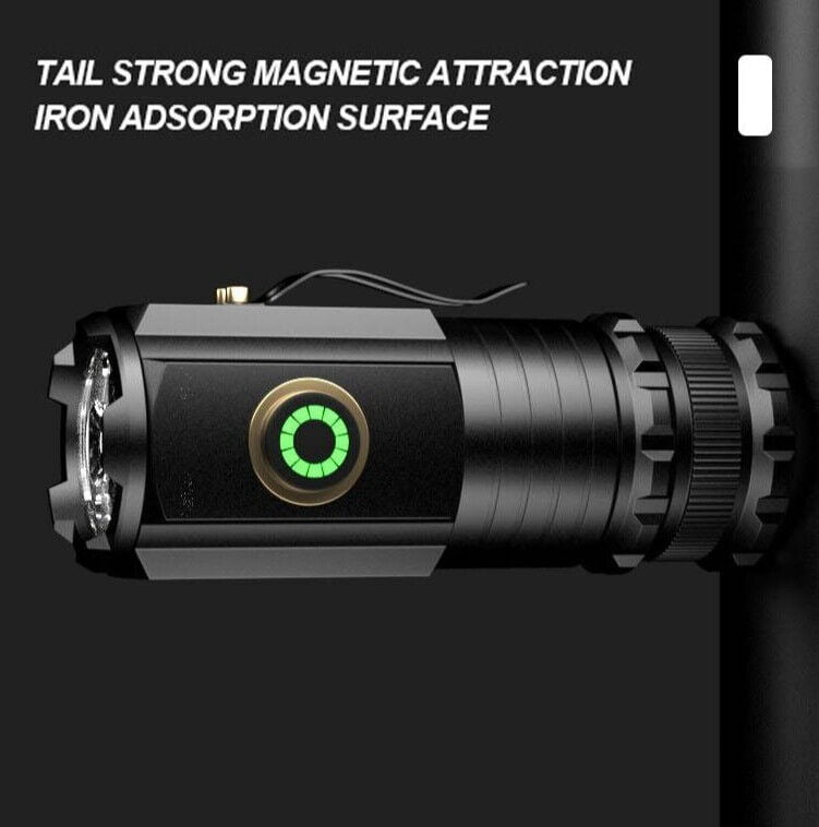 2PCS LED Super Bright Flashlight Rechargeable Powerful Portable Tactical TorchFlashlight Outdoor Camping Hiking Travel Emergency Light Work Light