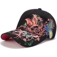 thumbnail image 2 of Women's Baseball Cap Lady Butterfly Flower Embroidery Design Fashion Hat Adjustable Breathble, 2 of 6