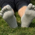 thumbnail image 4 of Calcetines deportivos casuales de primavera y verano para hombre, calcetines de malla transpirables con puntera, calcetines cortos de algodón cómodos con puntera para hombre, 4 of 6