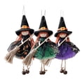 thumbnail image 2 of tasrioml Halloween Witch Doll Decor with Broom Small Witch Figurine with Gauze Skirt Kitchen Hanging Witch Ornament for Room Door Window Halloween Decor, 2 of 8