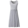 thumbnail image 3 of GORHGORH Women Contrast Stitching Striped Sleeveless Round Neck Breastfeeding Nursing Maternity Dress, 3 of 3
