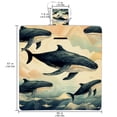 thumbnail image 2 of Whale Canvas Picnic Blanket Waterproof Outdoor Extra Large for Family Beach Hiking Camping - Foldable and Portable Mat with Carry Handle - Durable, Easy to Clean, Lightweight., 2 of 6