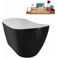 thumbnail image 3 of 55" Streamline NB6440BNK Soaking Glossy Black Freestanding Tub and Tray With Internal Drain in Brushed Nickel, 3 of 7