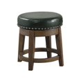thumbnail image 2 of Poundex F1867 18 in. Round Swivel Stool in Olive Green Faux Leather - Set of 2, 2 of 3