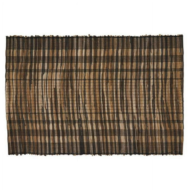 SARO Napperons Jacinthe d'Eau Oblongue 14 x 20 Po. avec Design Rayé Noir - Ensemble de 4