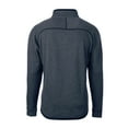 thumbnail image 3 of Men's Cutter & Buck Heather Navy Buffalo Bills Big & Tall Mainsail Sweater-Knit Half-Zip Jacket, 3 of 3