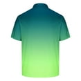 thumbnail image 4 of Mens Polos Short Sleeve Stretch Gradient Breathable Short Sleeve Oversized Outdoor Casual Casual Weekend Wear,Green,M, 4 of 5