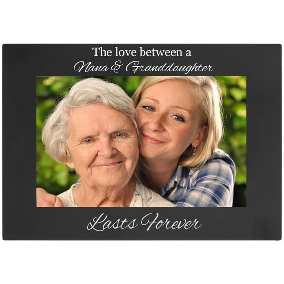 The Love Between A Nana & Granddaughter Engraved Anodized Aluminum Hanging/Tabletop Personlized Group Family Photo Picture Frame