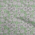 thumbnail image 1 of oneOone Cotton Jersey Green Fabric Floral Dress Material Fabric Print Fabric By The Yard 58 Inch Wide, 1 of 4