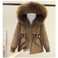 thumbnail image 1 of Chaqueta acolchada de algodón para mujer, Parka con capucha, abrigo holgado y cálido, 2XL talla grande, Invierno, 1 of 5