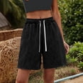 thumbnail image 2 of Laipiong Women's Baggy Wide Leg Shorts Summer 2026 Casual Drawstring High Waisted Trousers with Pockets Comfy Stretchy Beach Vacation Outfits, 2 of 5