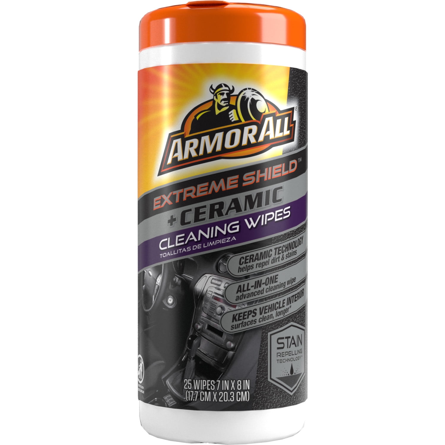 Armor All Extreme Shield Ceramic Cleaning Wipes, 25 Count