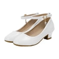 thumbnail image 2 of Gubotare Girls Dress Shoes with Heel Girls Sandals Closed Toe Heels Wedding Party Girls Dress Shoes Toddler Little Big Kid (White,Little Kids 12.5), 2 of 9