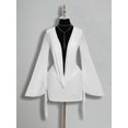 thumbnail image 4 of White Oversized Plunging V-Neck Mini Dress With Bell Sleeves And Twist Front Detail, 4 of 8