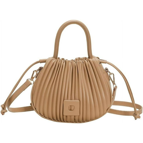 Kukuzhu Hobo Bag Small Purse Women Leather Shoulder Bag Pleat Fashion Cute Designer Handbag