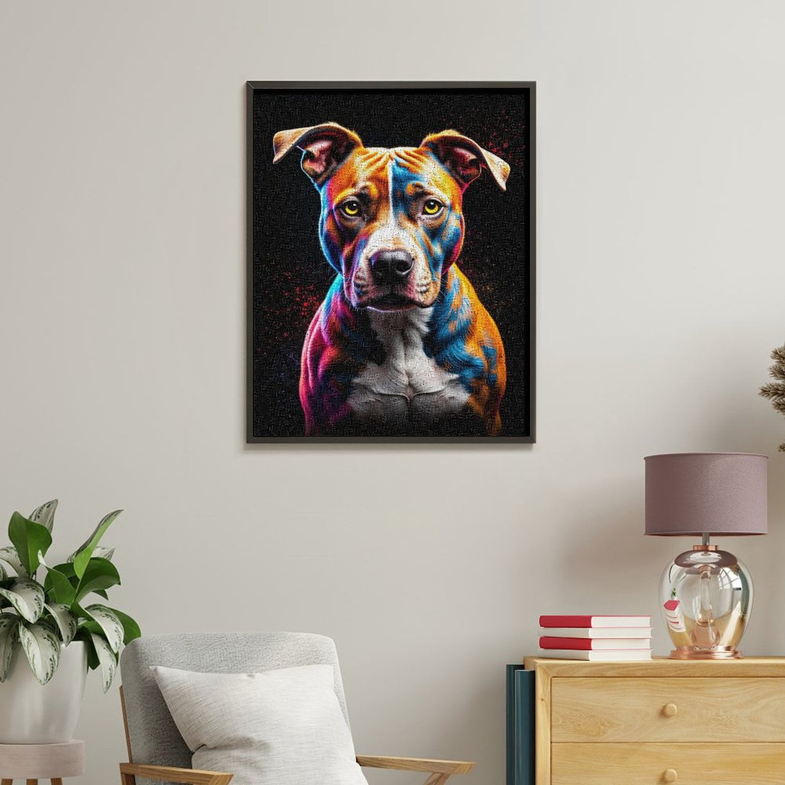 Paint by Numbers Kit for Adults, Colorful Dog Portrait Art Paint by Numbers, Easy Paint by Numbers Kit for Adults Beginner, DIY Adult Paint by Number Kits on Canvas, 12x16in Home Decor