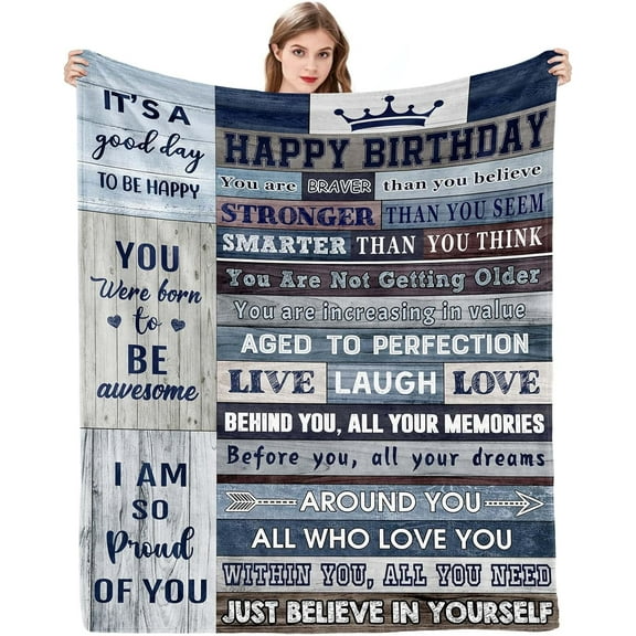 Happy Birthday Gifts for Women Men Birthday Gifts Ideas for Women Men Best Birthday Decorations for Women Men Birthday Party Decorations for Women Throw Blankets 50x60 Inches