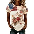 thumbnail image 3 of 250 Anniversary Usa Shirt Summer Tops for Women Graphic Tees Stylish Printed Short Sleeve Round Neck Comfortable Casual Daily Everyday Wear, 3 of 5