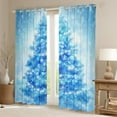 thumbnail image 2 of jejeloiu Chic Christmas Tree Blackout Curtains Set of 2 (52x84 Each),Merry Xmas Window Curtains,Dreamy Blue Curtains and Drapes For Girl Teens,Luxury Bedroom Decor, 2 of 6