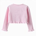 thumbnail image 3 of WXFAZCVU Girls Cardigan School Clothes Kids Cotton Ruffle Long Sleeve Button Knit Sweater Size 3-4 Years, 3 of 3