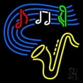 thumbnail image 1 of Saxophone Musical Note LED Neon Sign 16" Tall x 16" Wide - inches Black Square Cut Acrylic Backing, with Dimmer - Premium built indoor Sign for Studio, Club, Home décor, Event, Workshop, Storefront., 1 of 7
