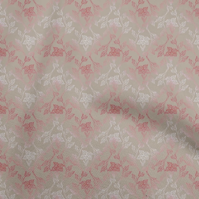 oneOone Cotton Flex Red Fabric Leaves Sewing Craft Projects Fabric Prints By Yard 40 Inch Wide
