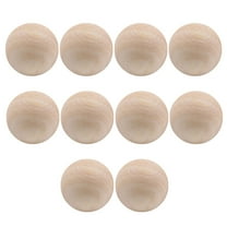 Narrster 10 Pcs Creative Lotus Wood Mini Ball Round Beads DIY Painting Carving Craft Accessories Without Hole (40mm, Wood Color)