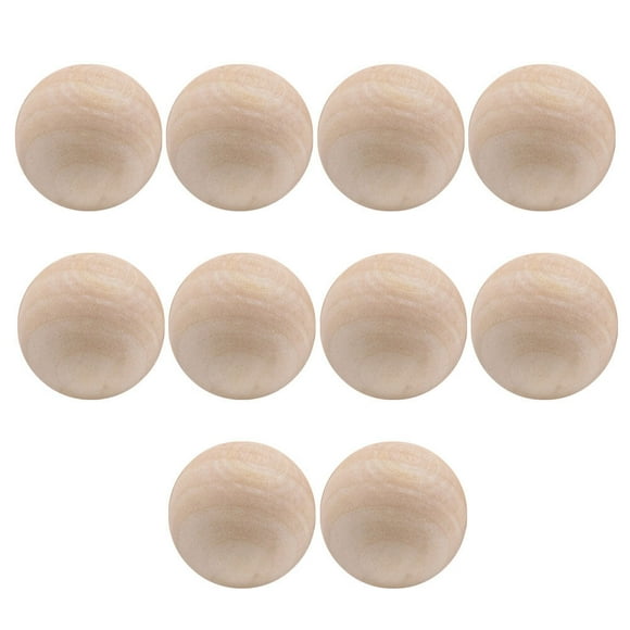 EeaseMX 10 minibolas de madera de loto grandes de 50 mm, cuentas redondas sólidas para manualidades, pintura y tallado, sin agujero (color madera)