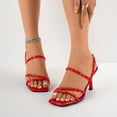 thumbnail image 4 of SACFOF Women's Strappy Kitten Heels Square Open Toe Sandals Party Wedding Ankle Strap Shoes, 4 of 6