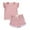 Pink, variant on Toddler Boys And Girls Clothes Crew Neck Short Sleeved T-shirt And Elastic Low Waisted Shorts Set Infant Kids Outfit 6M-7T