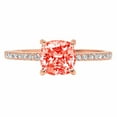 thumbnail image 7 of Solitaire with Accents Engagement Ring for Women - 2.7ct Simulated Red Diamond in 14K Rose Gold Promise Ring, 7 of 7