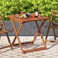 thumbnail image 3 of YYAo Outdoor Tables,Patio Dining Table,29.5 Inch x 29.5 Inch Patio Dining Table with Teak Painting and Umbrella Hole, 3 of 11
