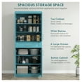 thumbnail image 4 of Kitchen Pantry Freestanding Cabinet, Tall Food Storage Cupboard with Doors & Drawer, Adjustable Shelves, Dark Blue, 4 of 9