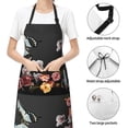 thumbnail image 4 of Kdxio Butterfly with Fowers Apron with Pockets Adjustable Kitchen Aprons for Men Women Waterproof Aprons for Cooking,Drawing,Crafting, Baking Household Cleaning, 4 of 8