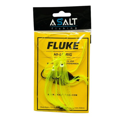 Asalt Fishing Fluke Hi-Lo Double Squid Skirt in Chartreuse